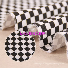 Black&White Checkerboard Patterns 250GSM Home Textile Canvas Fabric